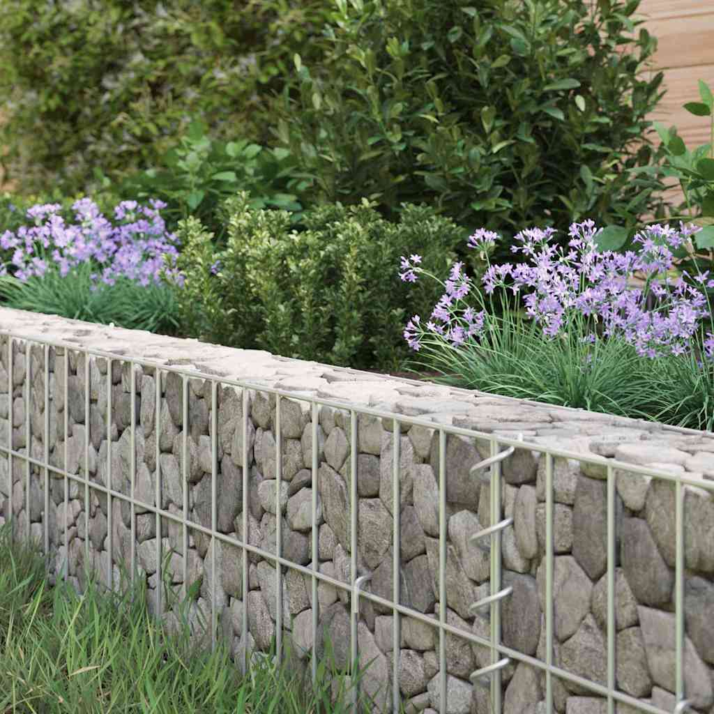 vidaXL Podwyższona donica gabionowa, galwanizowana stal, 400x100x20 cm