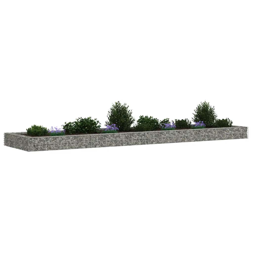 vidaXL Podwyższona donica gabionowa, galwanizowana stal, 400x100x20 cm