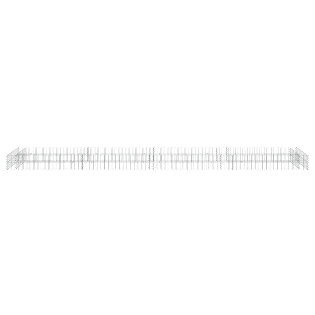 vidaXL Podwyższona donica gabionowa, galwanizowana stal, 400x100x20 cm