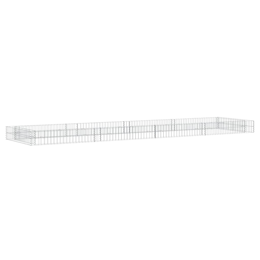 vidaXL Podwyższona donica gabionowa, galwanizowana stal, 400x100x20 cm