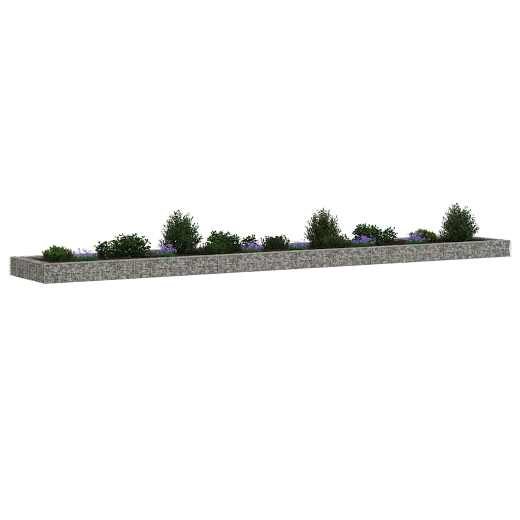 vidaXL Podwyższona donica gabionowa, galwanizowana stal, 600x100x20 cm