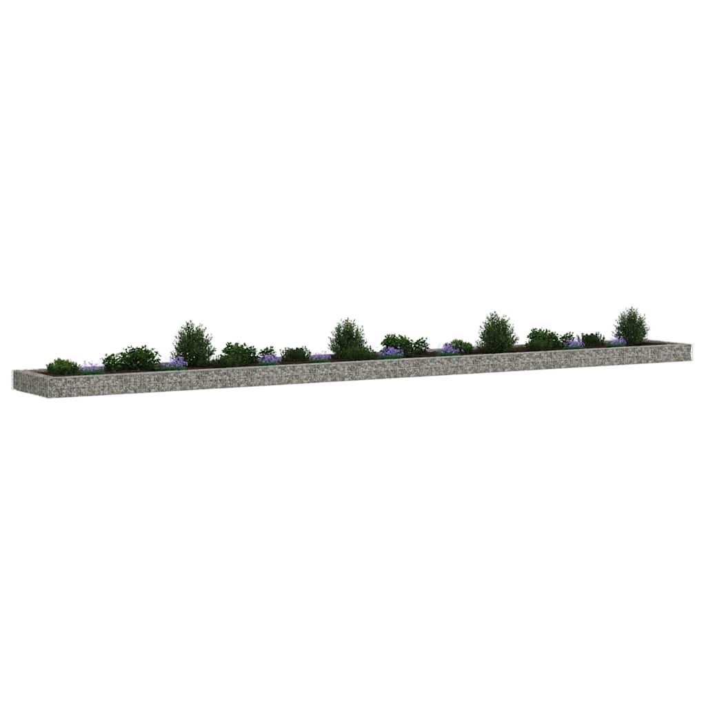 vidaXL Podwyższona donica gabionowa, galwanizowana stal, 800x100x20 cm