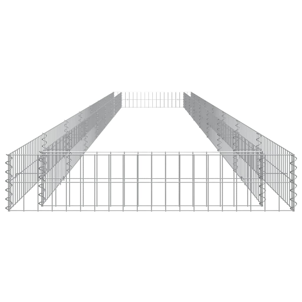 vidaXL Podwyższona donica gabionowa, galwanizowana stal, 800x100x20 cm