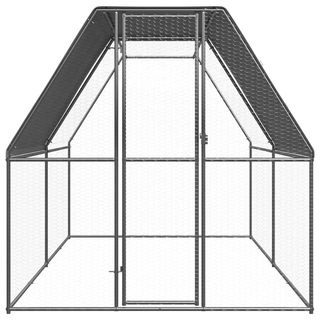 vidaXL Klatka zewnętrzna dla kurcząt, 2x4x2 m, stal galwanizowana