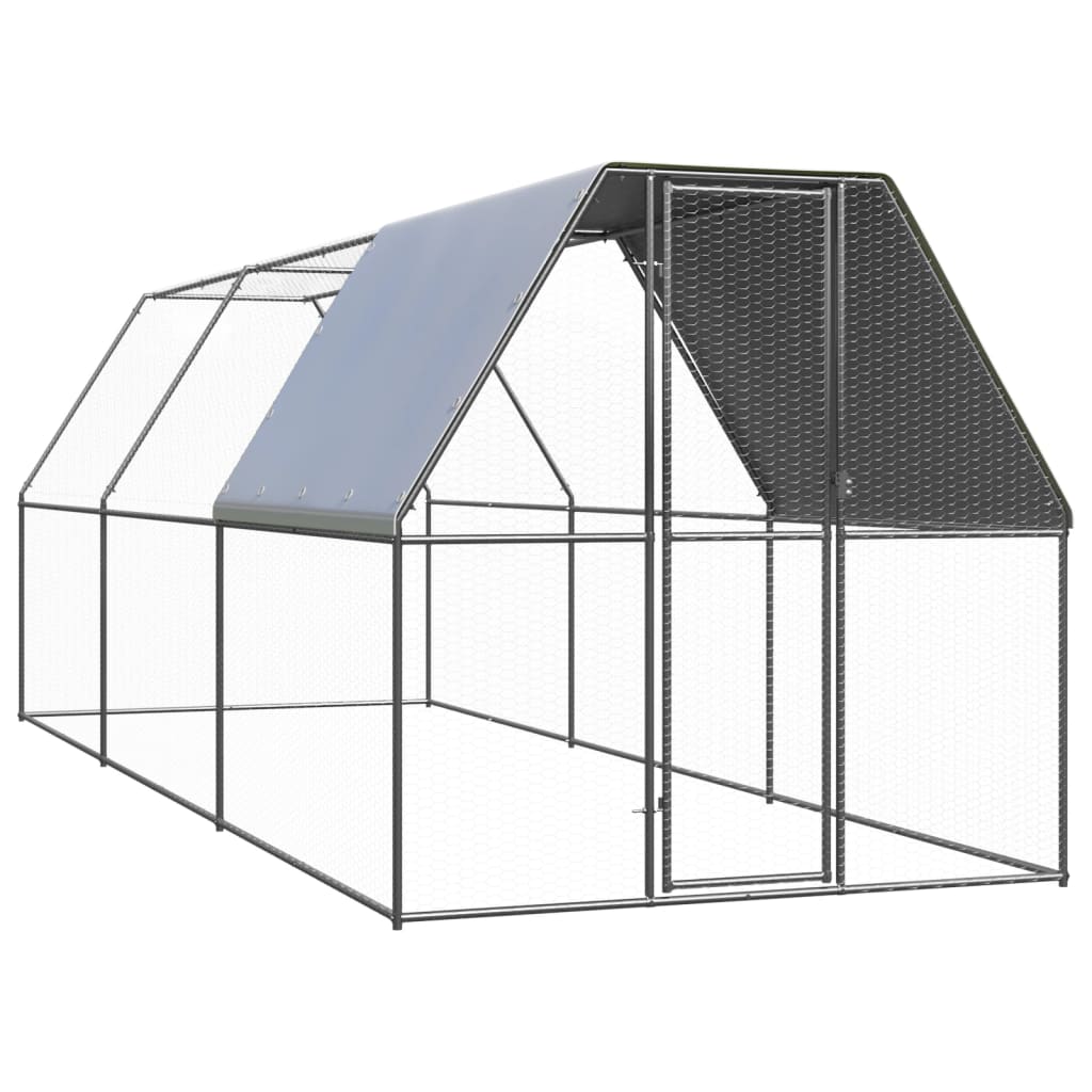 vidaXL Klatka zewnętrzna dla kurcząt, 2x6x2 m, stal galwanizowana