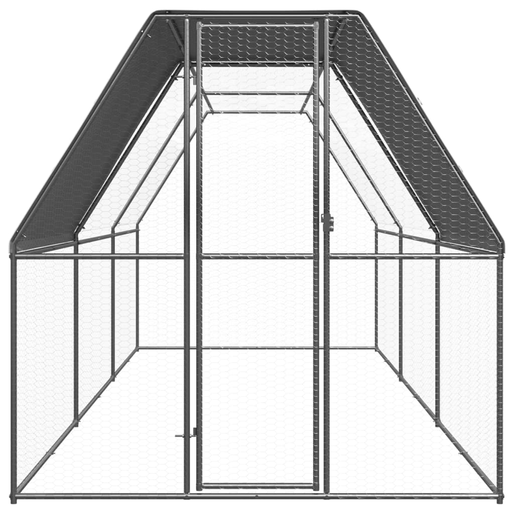 vidaXL Klatka zewnętrzna dla kurcząt, 2x6x2 m, stal galwanizowana