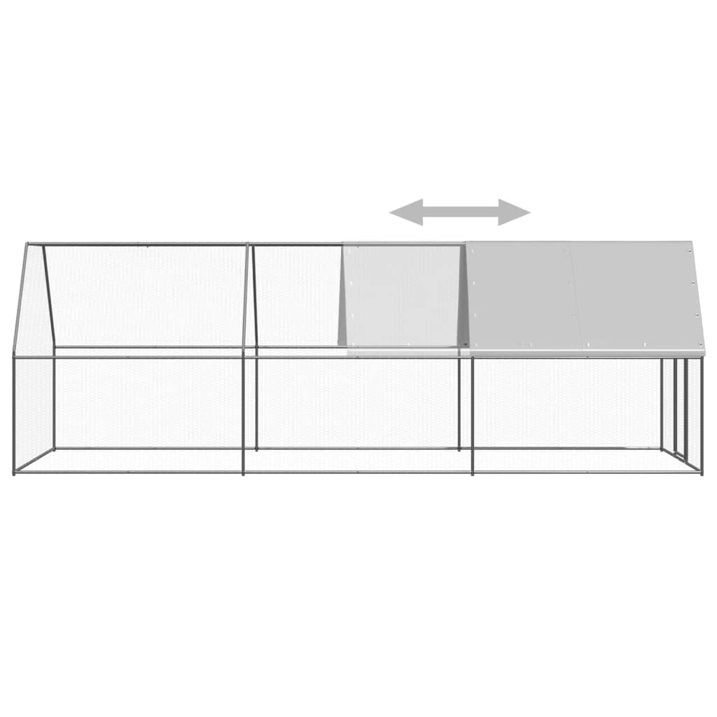 vidaXL Klatka zewnętrzna dla kurcząt, 2x6x2 m, stal galwanizowana