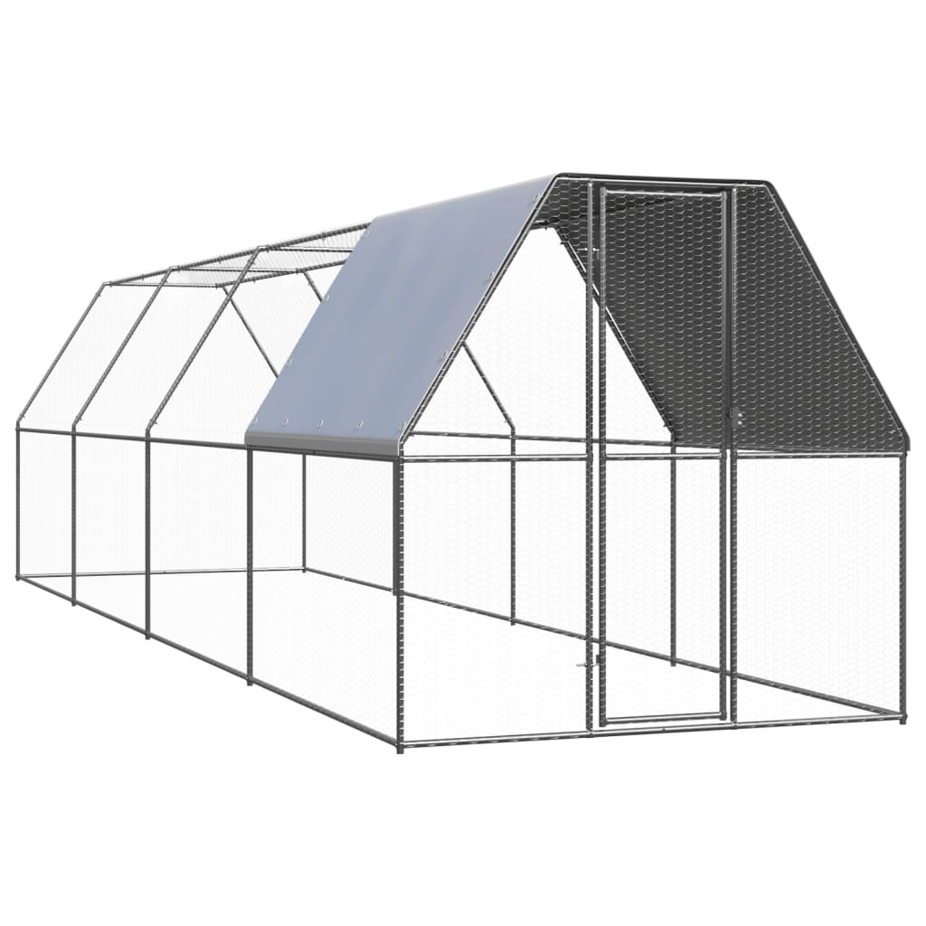 vidaXL Klatka zewnętrzna dla kurcząt, 2x8x2 m, stal galwanizowana