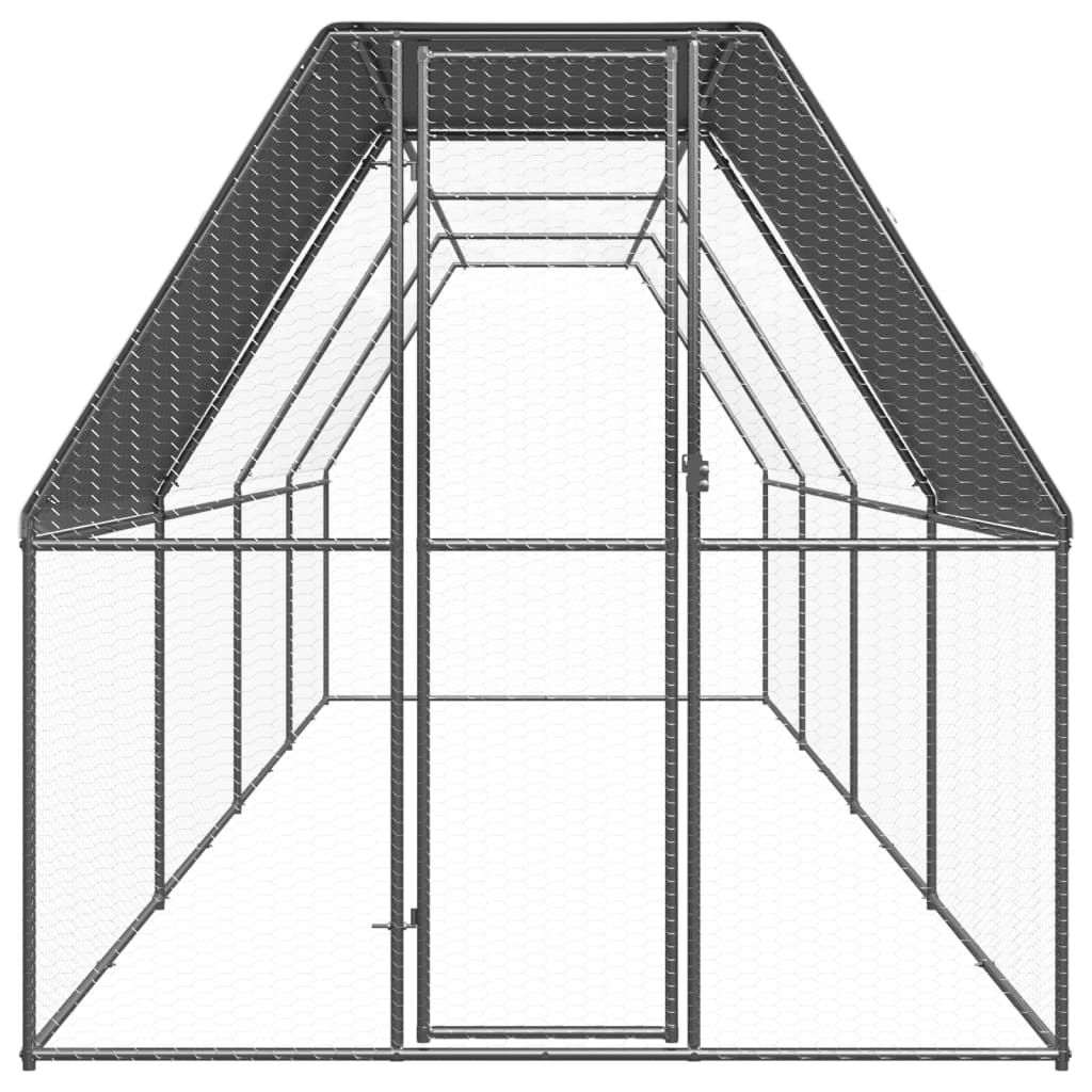 vidaXL Klatka zewnętrzna dla kurcząt, 2x8x2 m, stal galwanizowana
