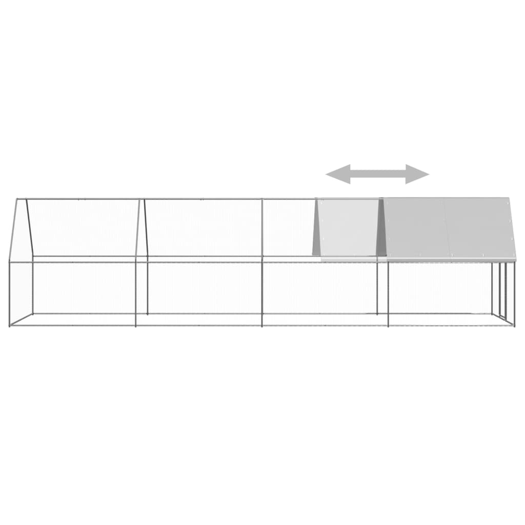 vidaXL Klatka zewnętrzna dla kurcząt, 2x8x2 m, stal galwanizowana