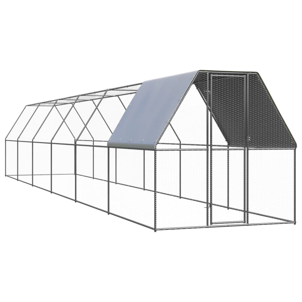 vidaXL Klatka zewnętrzna dla kurcząt, 2x12x2 m, stal galwanizowana