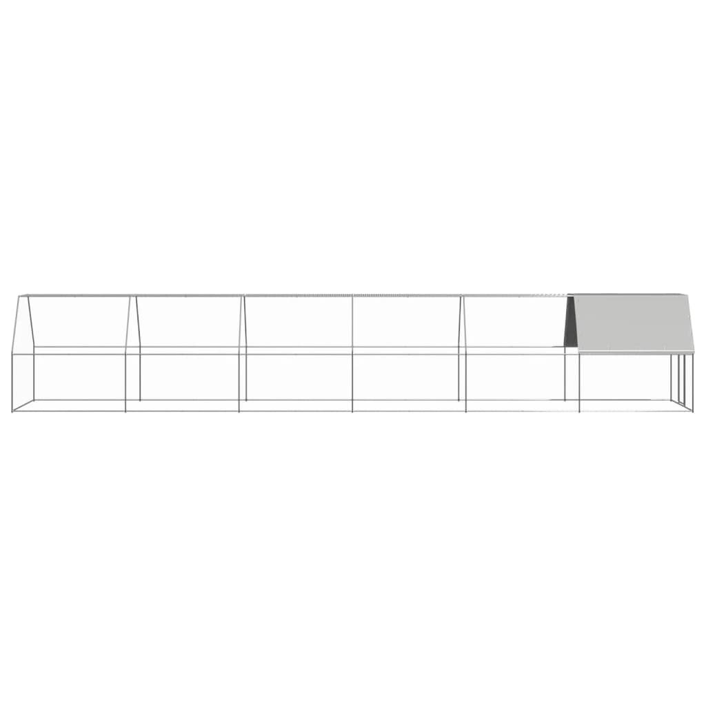 vidaXL Klatka zewnętrzna dla kurcząt, 2x12x2 m, stal galwanizowana