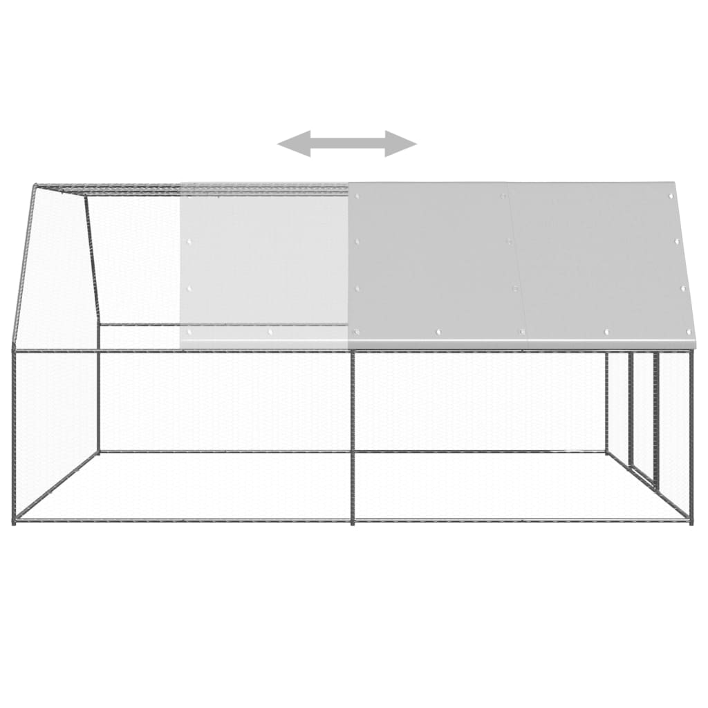 vidaXL Klatka zewnętrzna dla kurcząt, 3x4x2 m, stal galwanizowana