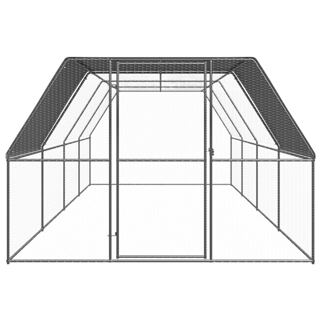 vidaXL Klatka zewnętrzna dla kurcząt, 3x8x2 m, stal galwanizowana