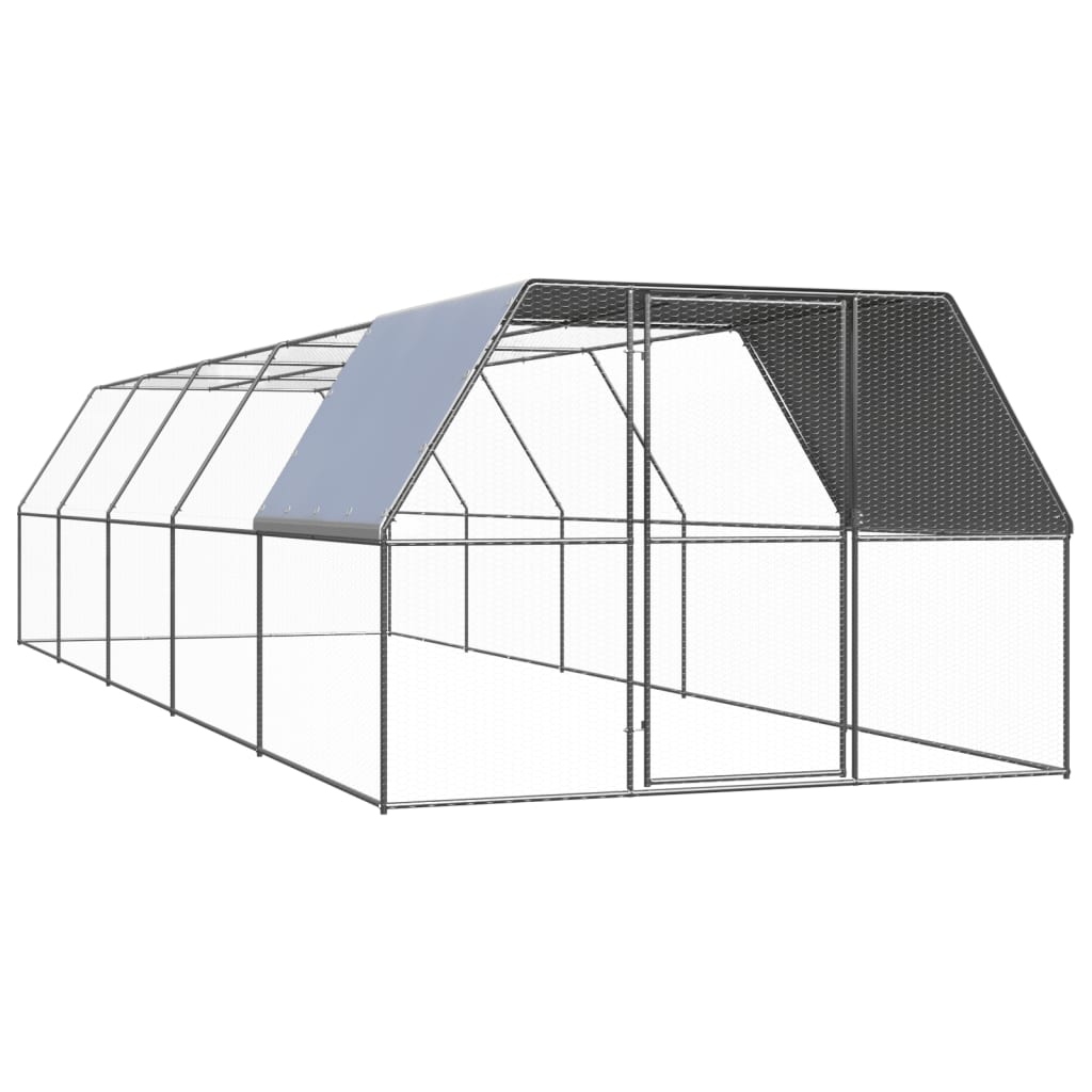 vidaXL Klatka zewnętrzna dla kurcząt, 3x10x2 m, stal galwanizowana
