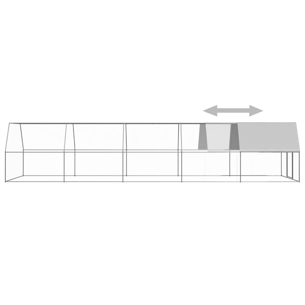 vidaXL Klatka zewnętrzna dla kurcząt, 3x10x2 m, stal galwanizowana
