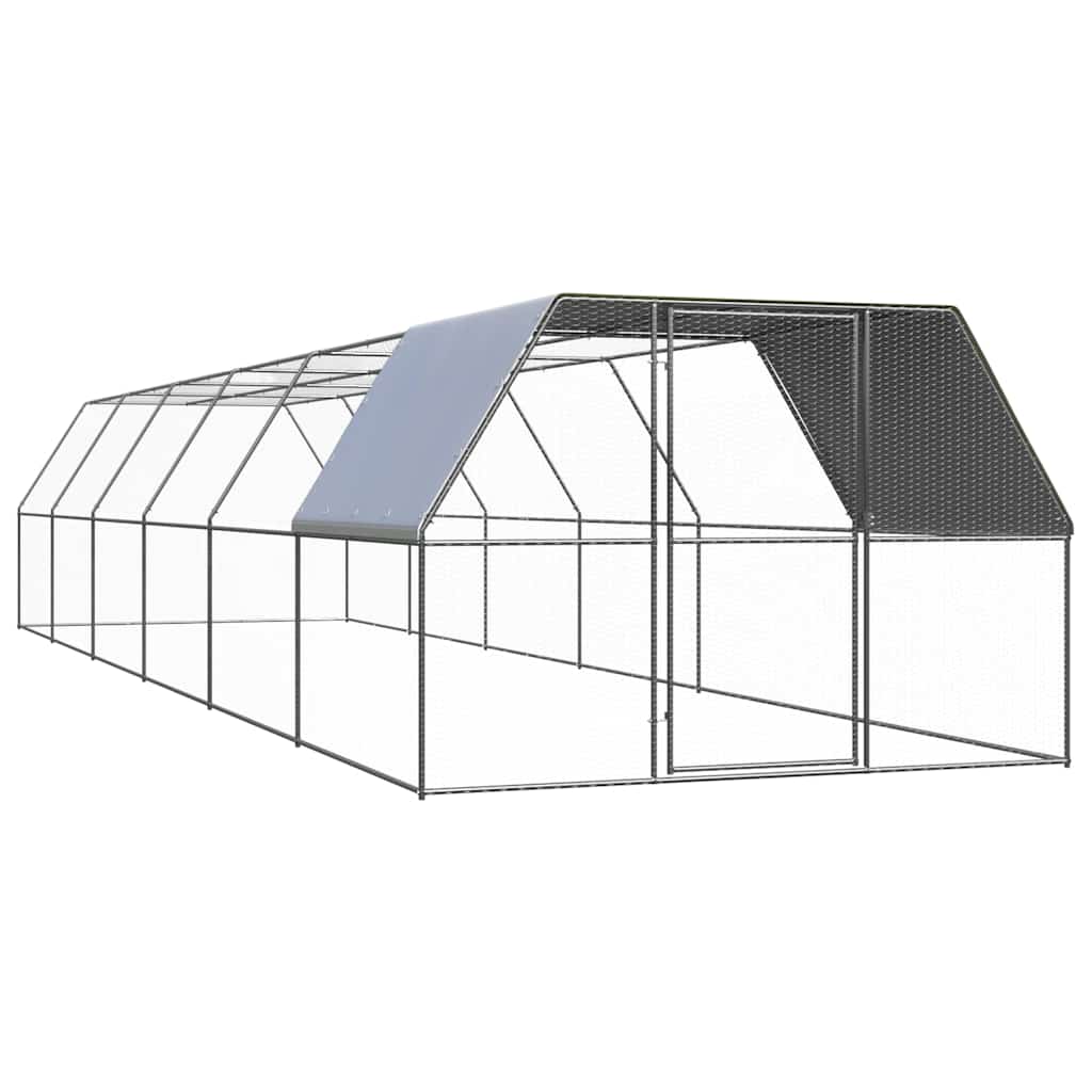vidaXL Klatka zewnętrzna dla kurcząt, 3x12x2 m, stal galwanizowana
