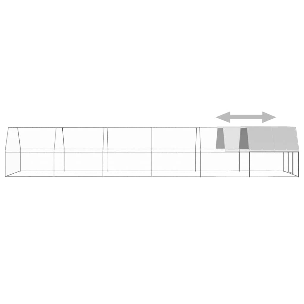 vidaXL Klatka zewnętrzna dla kurcząt, 3x12x2 m, stal galwanizowana