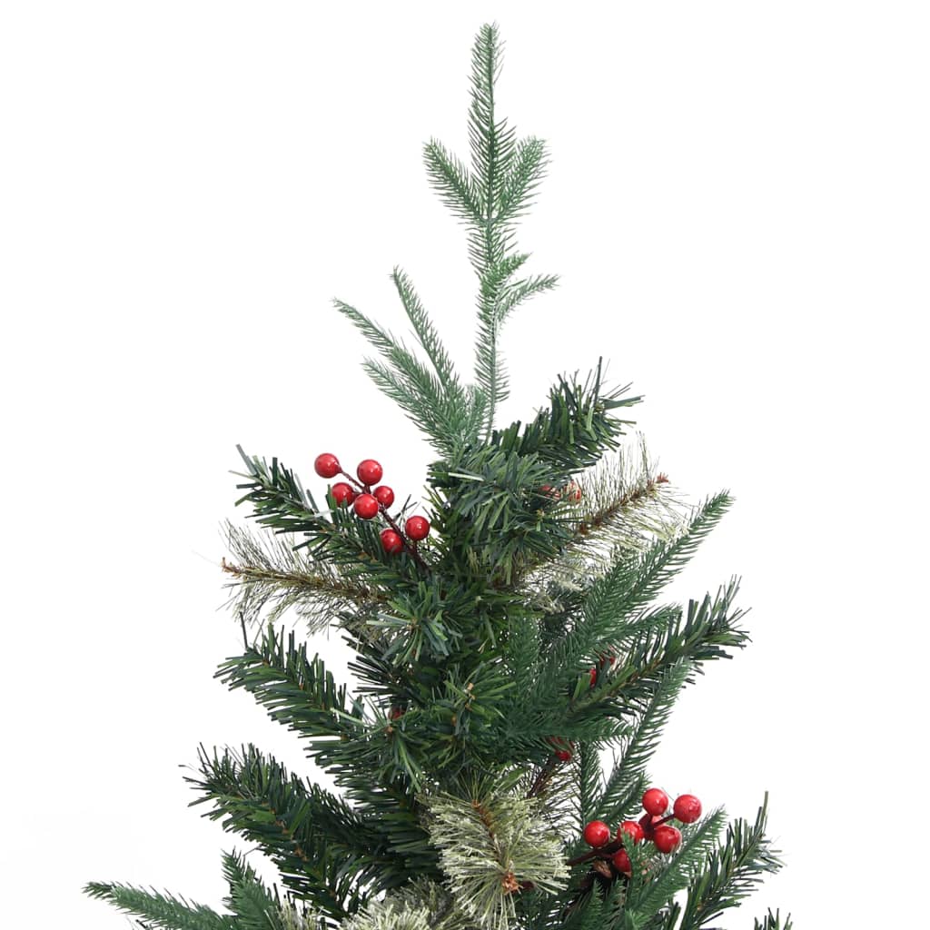 vidaXL Choinka z szyszkami, zielona, 150 cm, PVC i PE