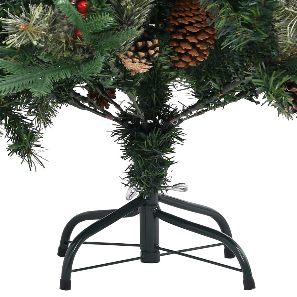 vidaXL Choinka z szyszkami, zielona, 150 cm, PVC i PE