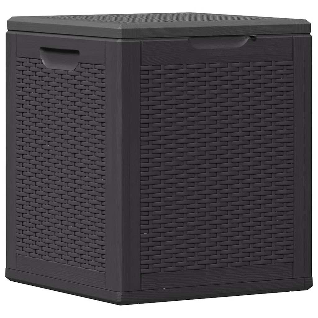 vidaXL Skrzynia ogrodowa, 90 L, czarna, rattan PP