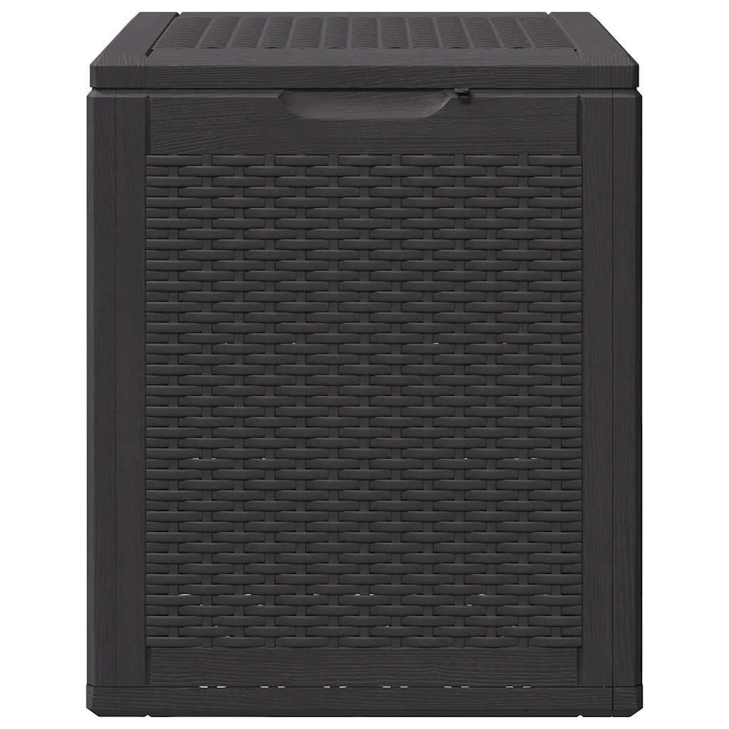 vidaXL Skrzynia ogrodowa, 90 L, czarna, rattan PP
