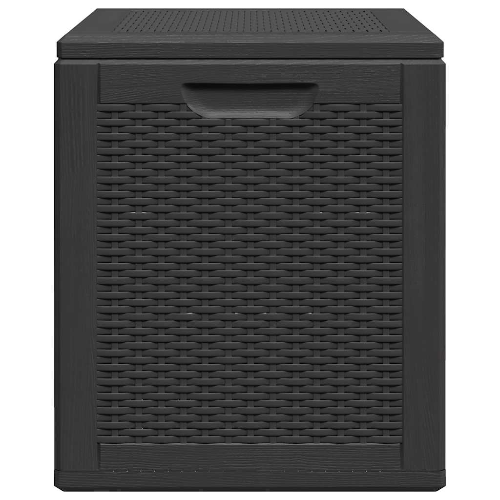 vidaXL Skrzynia ogrodowa, 90 L, czarna, rattan PP