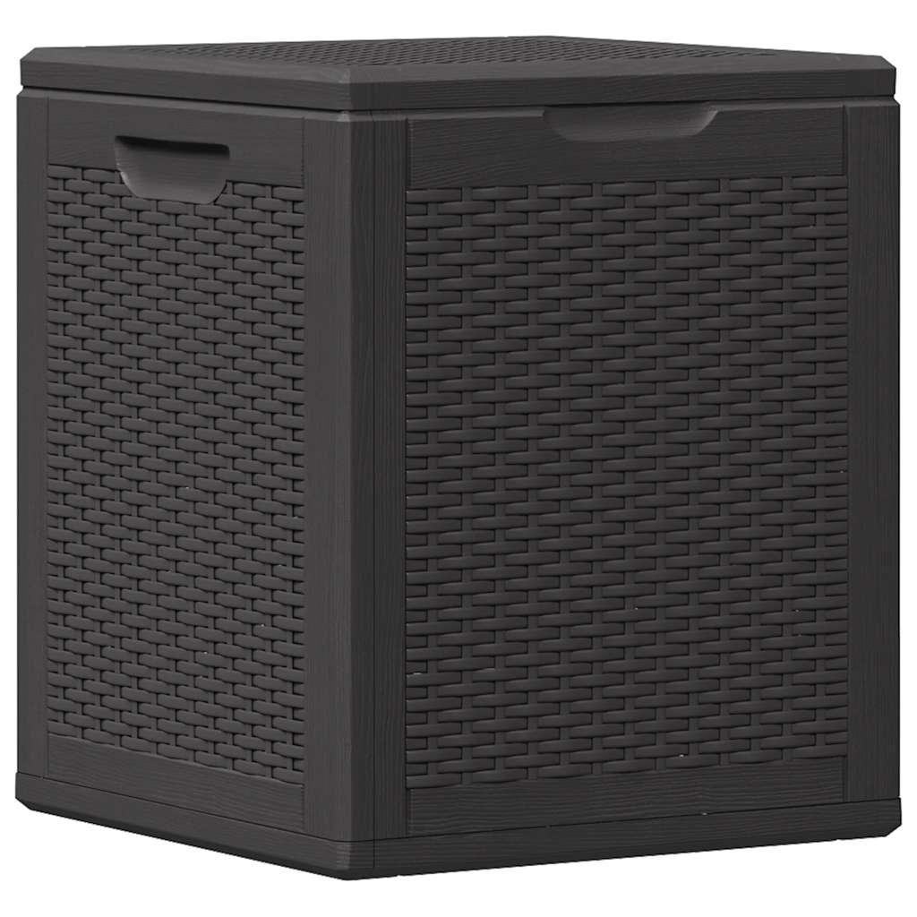 vidaXL Skrzynia ogrodowa, 90 L, czarna, rattan PP