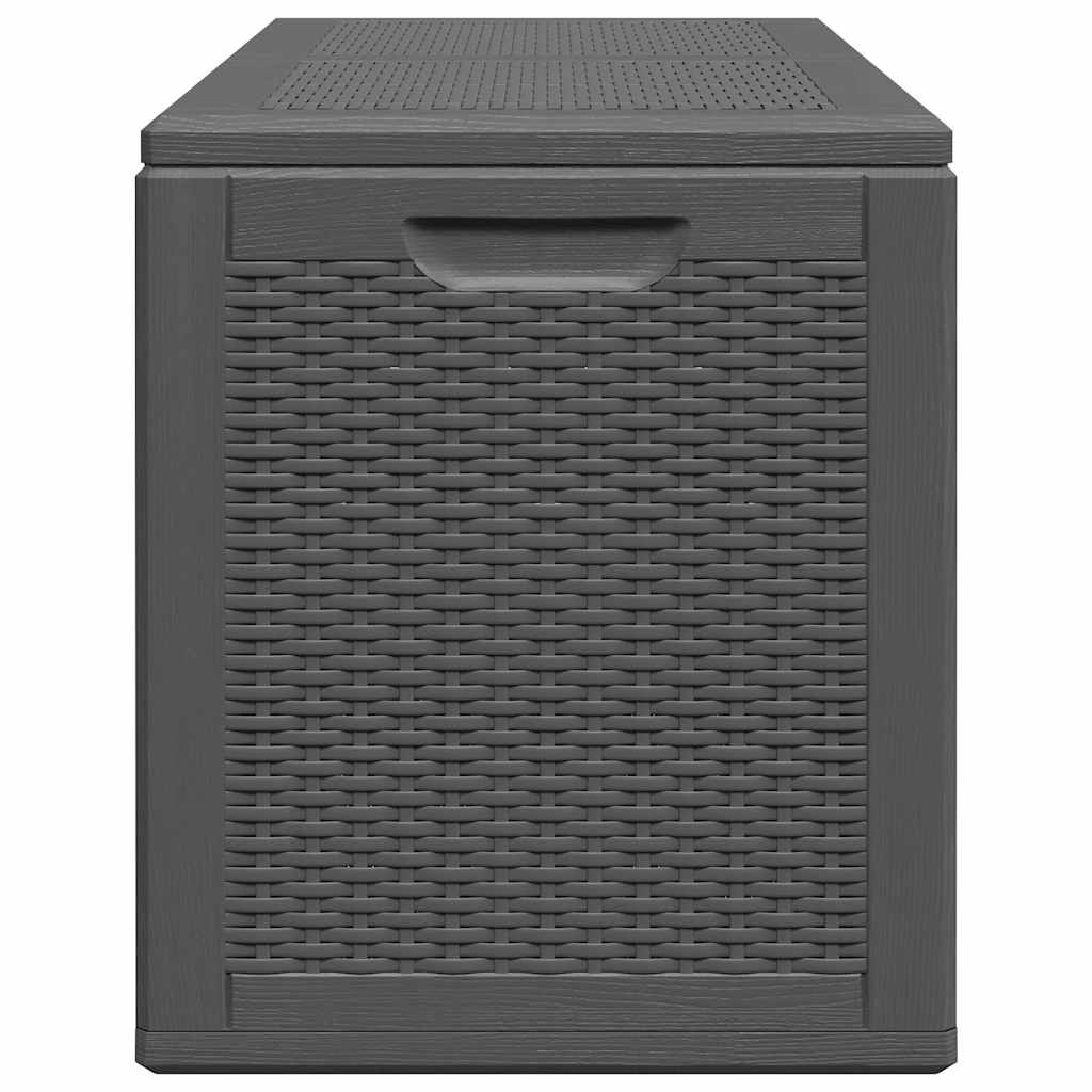 vidaXL Skrzynia ogrodowa, 180 L, czarna, rattan PP