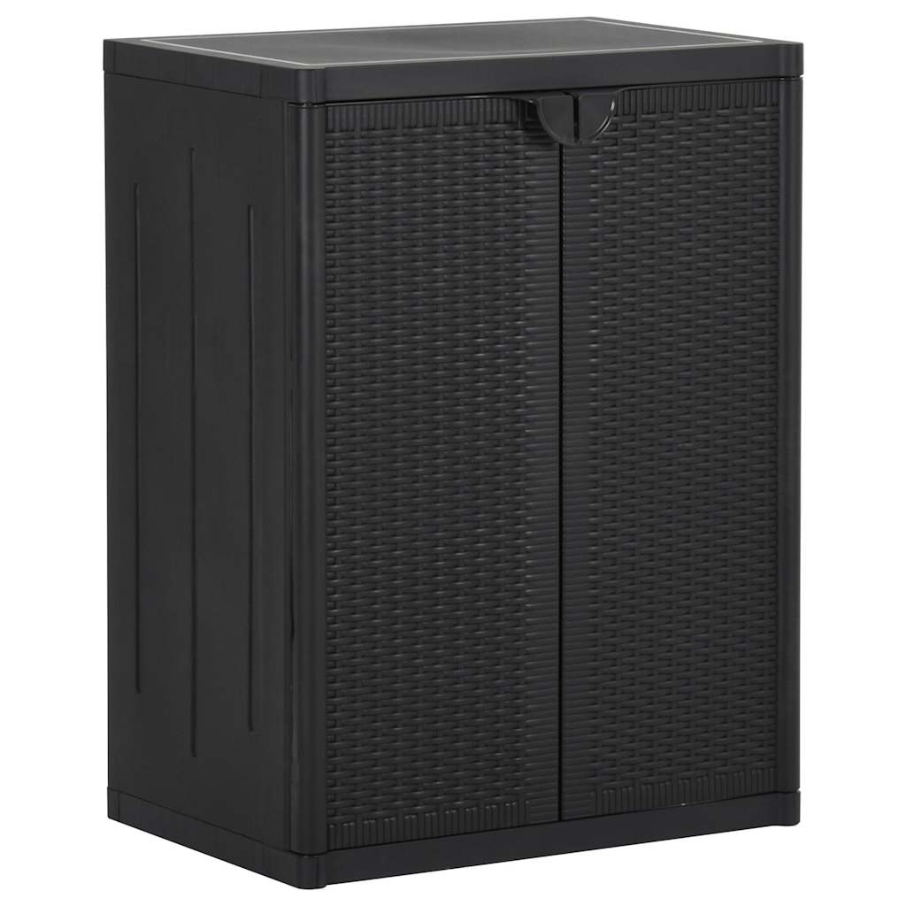vidaXL Szafka ogrodowa, czarna, 65x45x88 cm, rattan PP