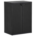 vidaXL Szafka ogrodowa, czarna, 65x45x88 cm, rattan PP