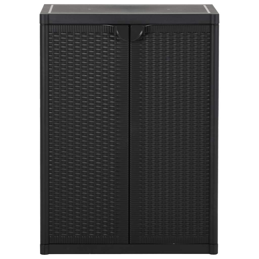 vidaXL Szafka ogrodowa, czarna, 65x45x88 cm, rattan PP