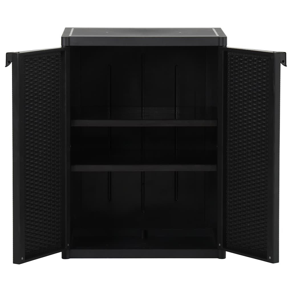 vidaXL Szafka ogrodowa, czarna, 65x45x88 cm, rattan PP