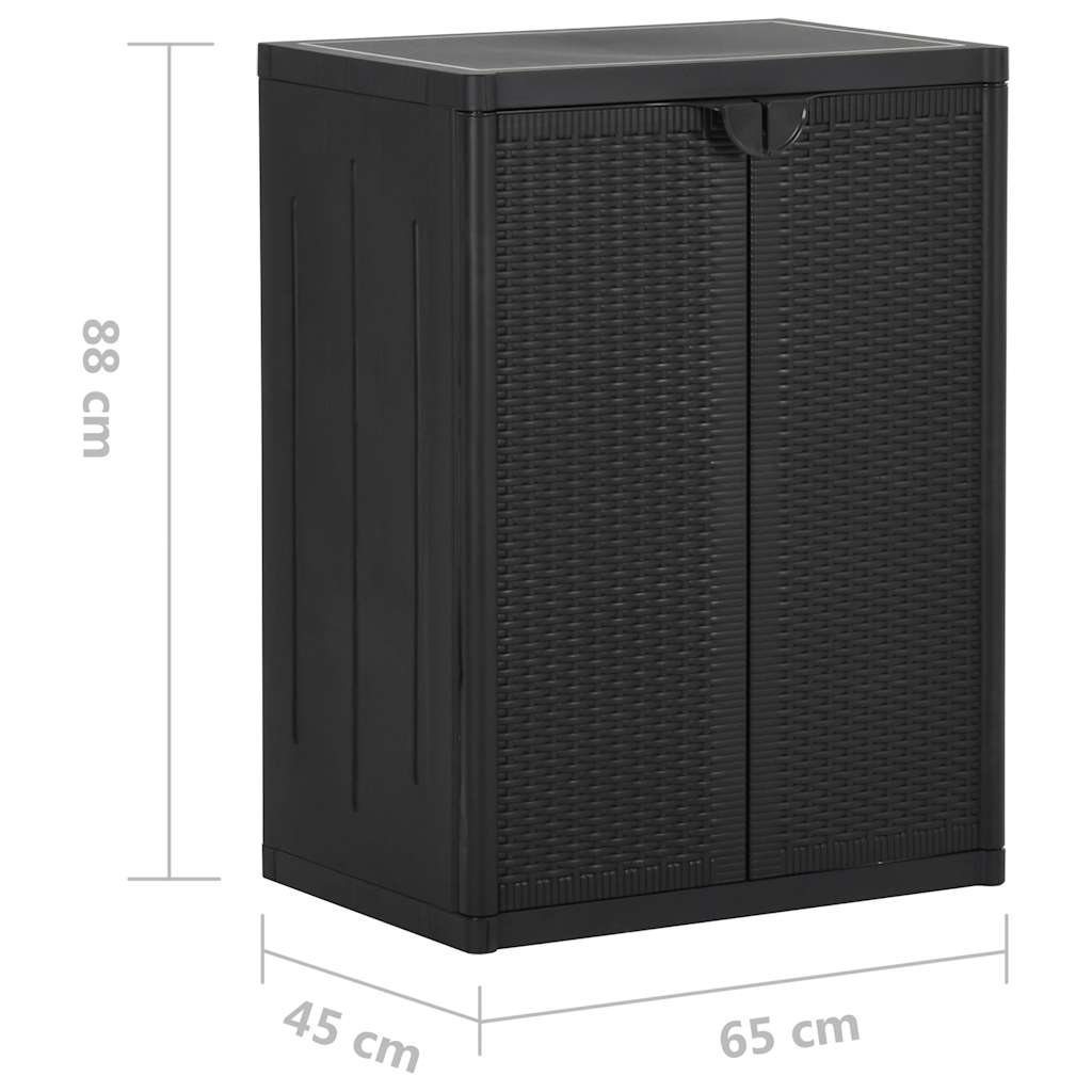 vidaXL Szafka ogrodowa, czarna, 65x45x88 cm, rattan PP