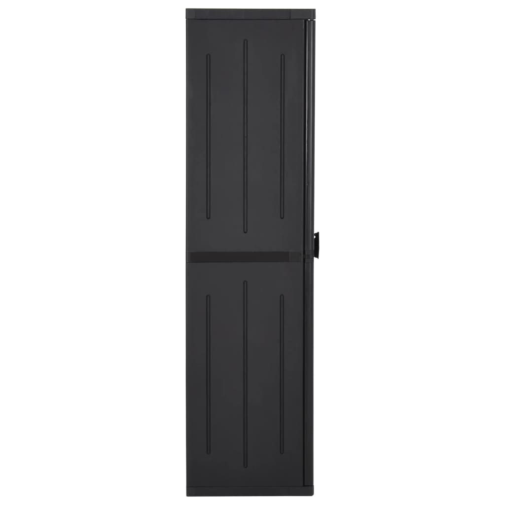 vidaXL Szafa ogrodowa, czarna, 65x45x172 cm, rattan PP