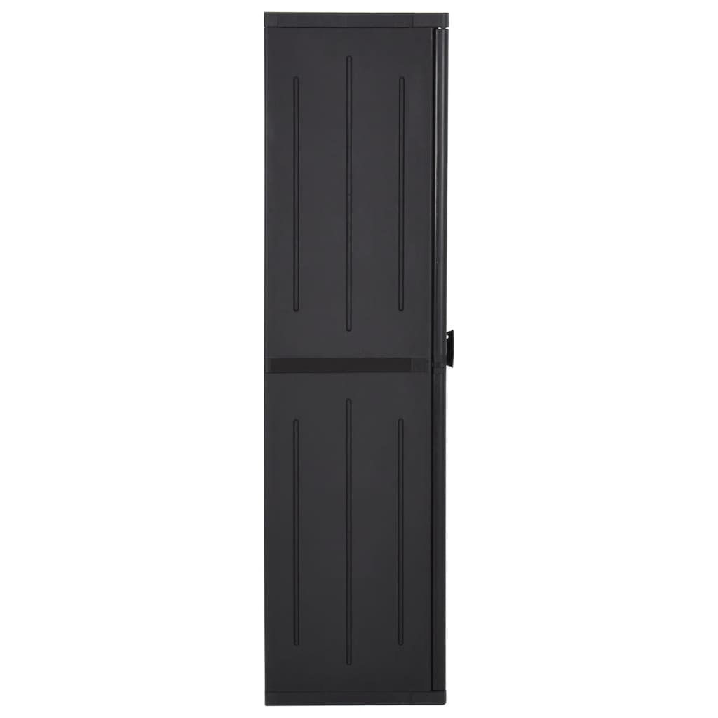vidaXL Szafa ogrodowa, czarna, 65x45x172 cm, rattan PP