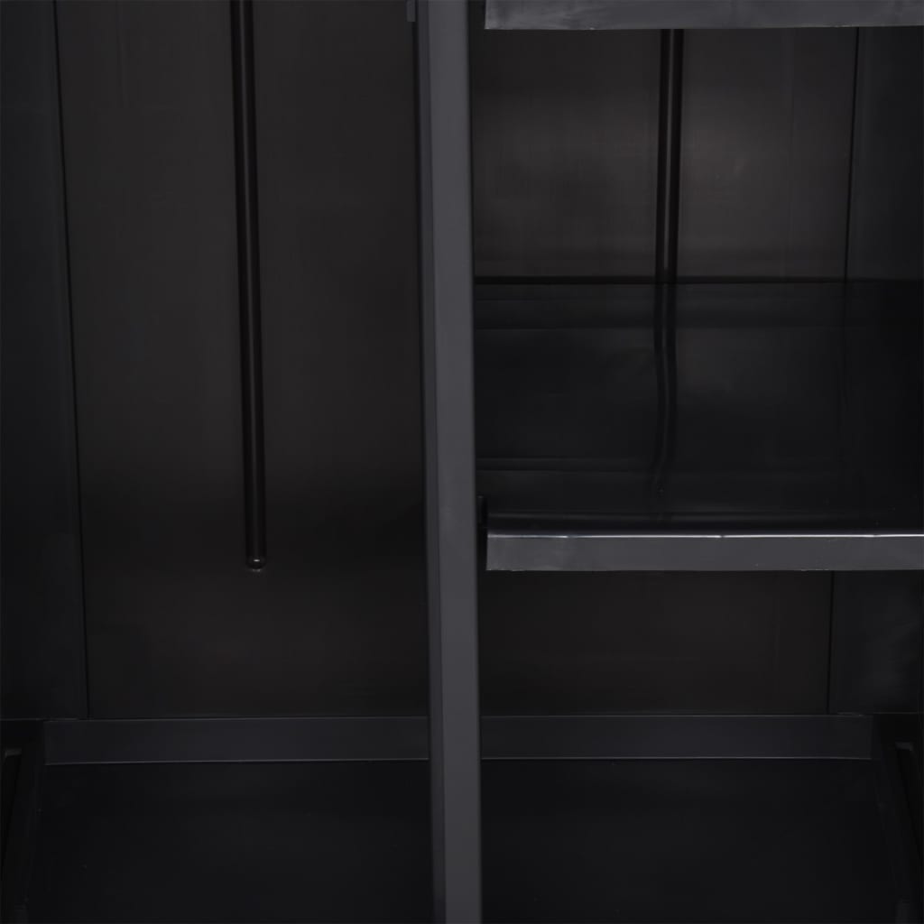vidaXL Szafa ogrodowa, czarna, 65x45x172 cm, rattan PP