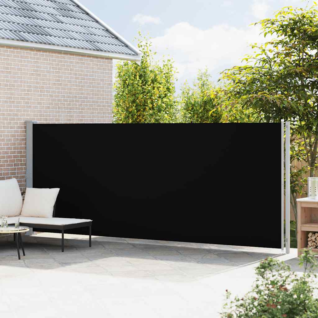 vidaXL Wysuwana markiza boczna na taras, 180 x 600 cm, czarna