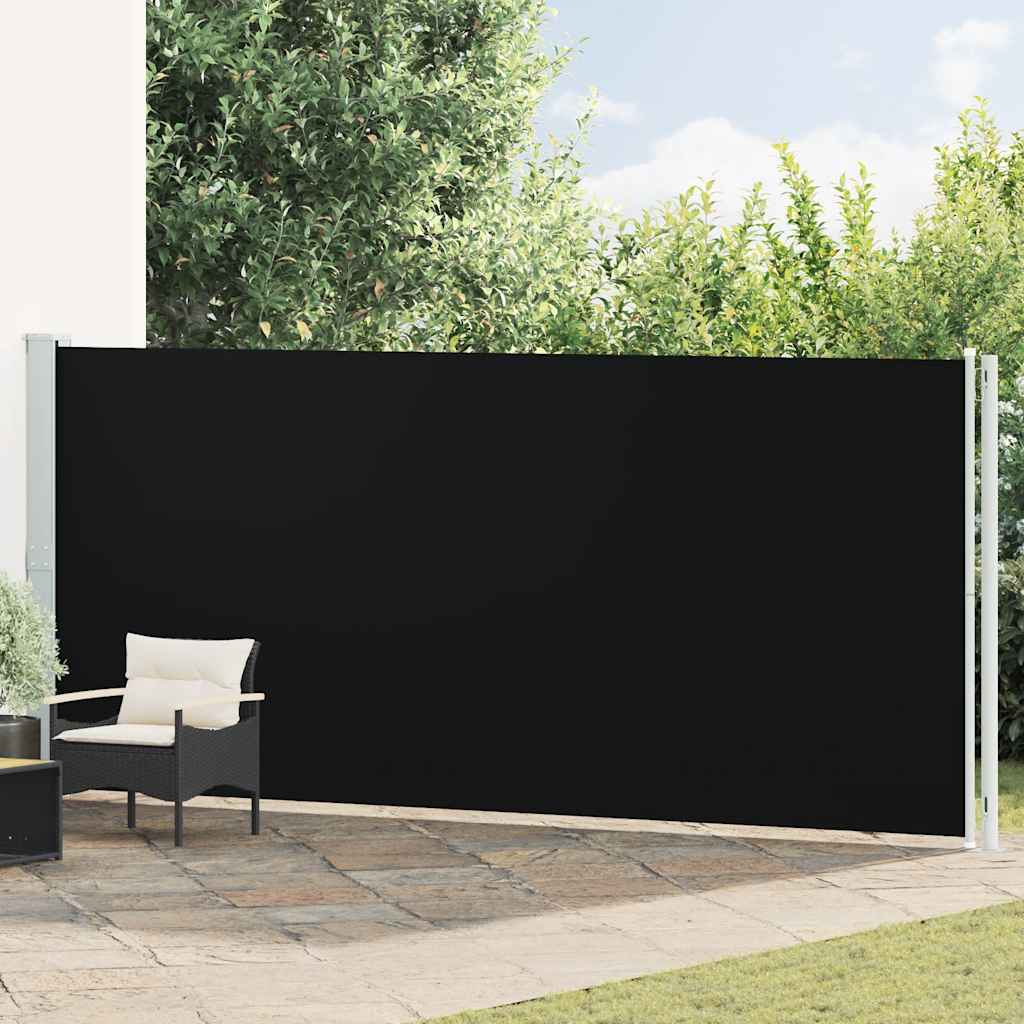vidaXL Wysuwana markiza boczna na taras, 180 x 600 cm, czarna