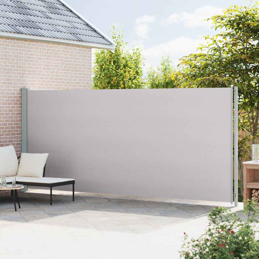 vidaXL Zwijana markiza boczna na taras, 200x614 cm, szara