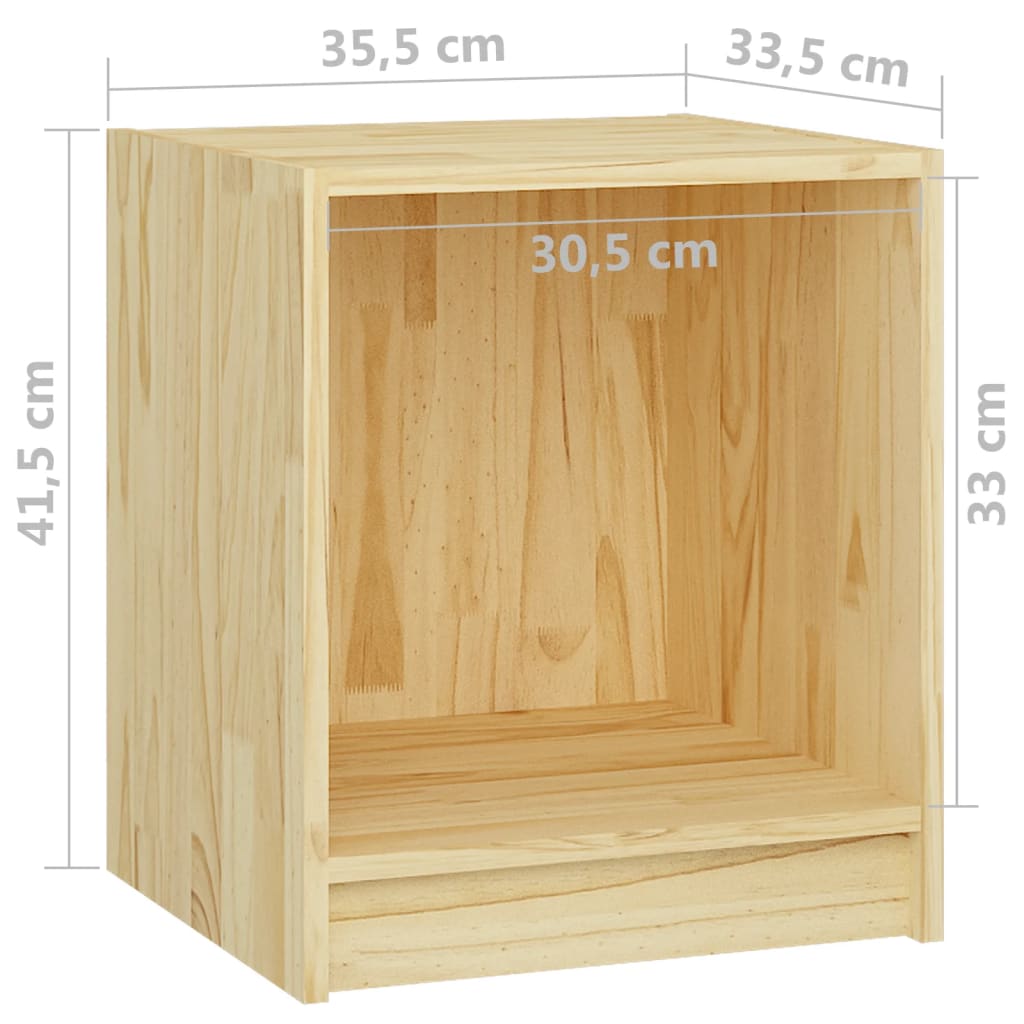 vidaXL Szafka nocna, 35,5x33,5x41,5 cm, lite drewno sosnowe
