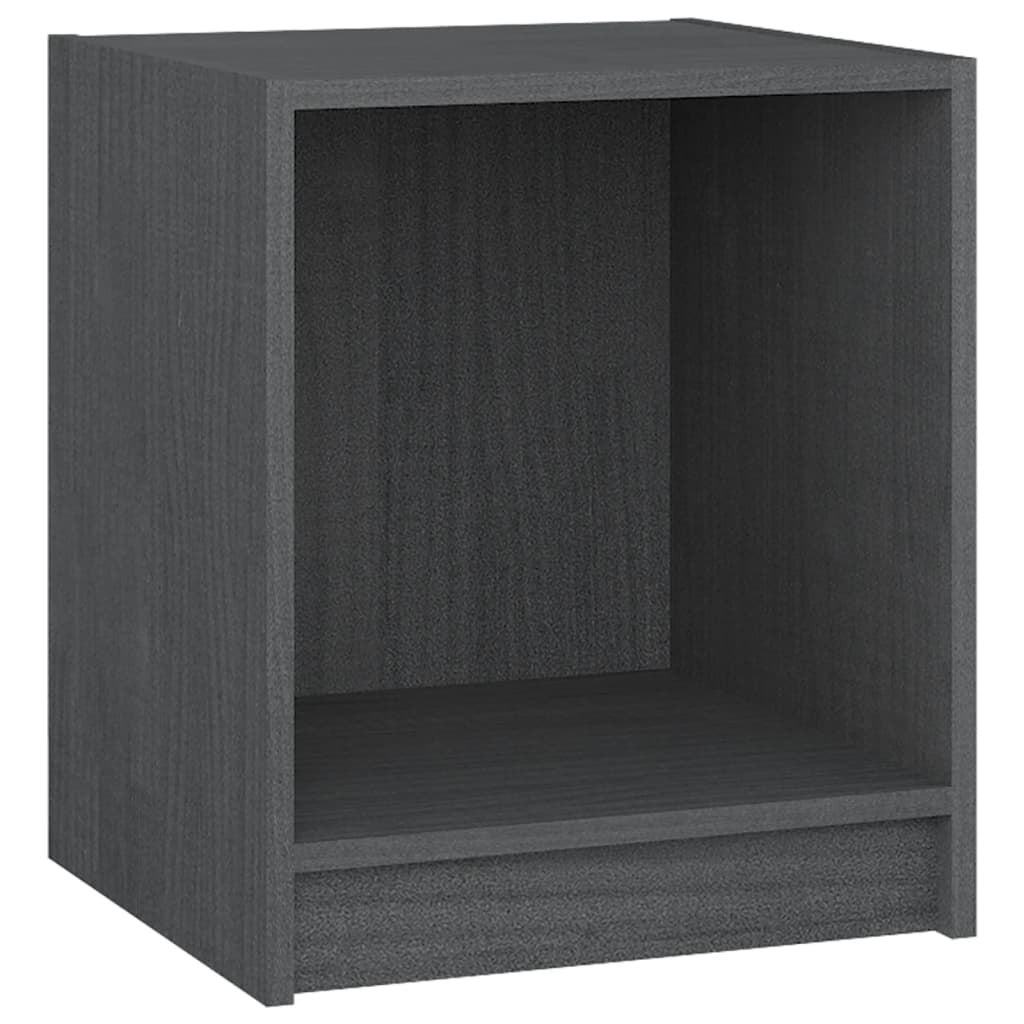 vidaXL Szafki nocne, 2 szt., szare, 35,5x33,5x41,5 cm, drewno sosnowe