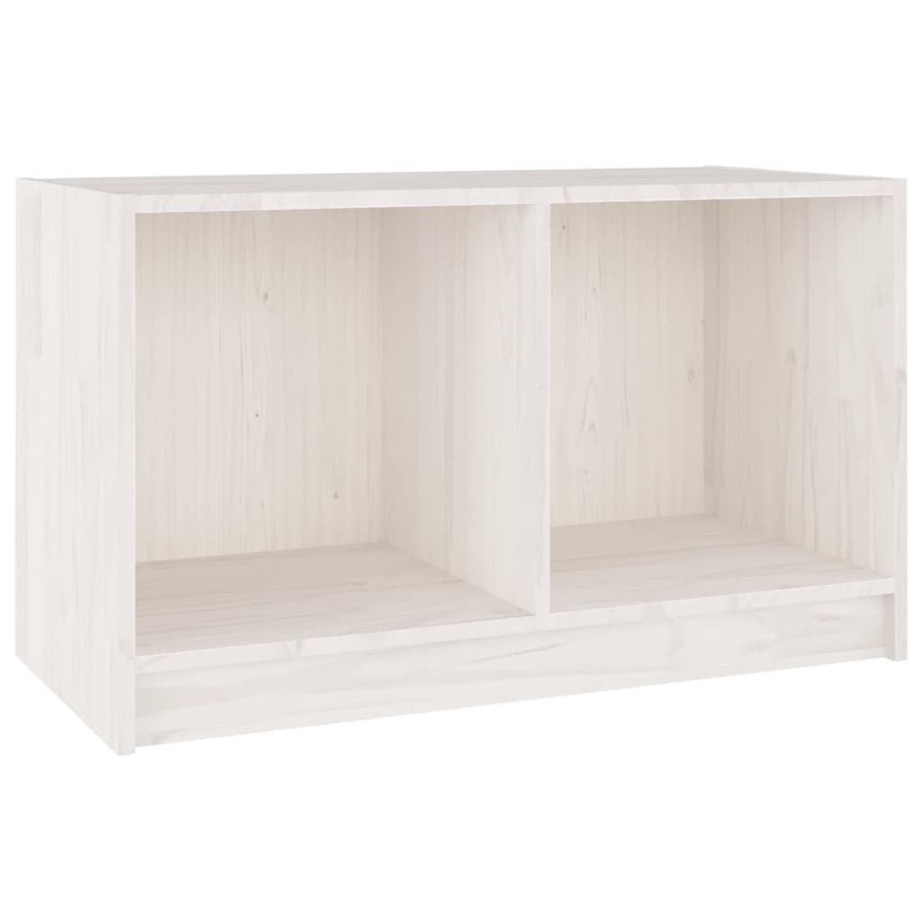 vidaXL Szafka pod telewizor, biała, 70x33x42 cm, lite drewno sosnowe