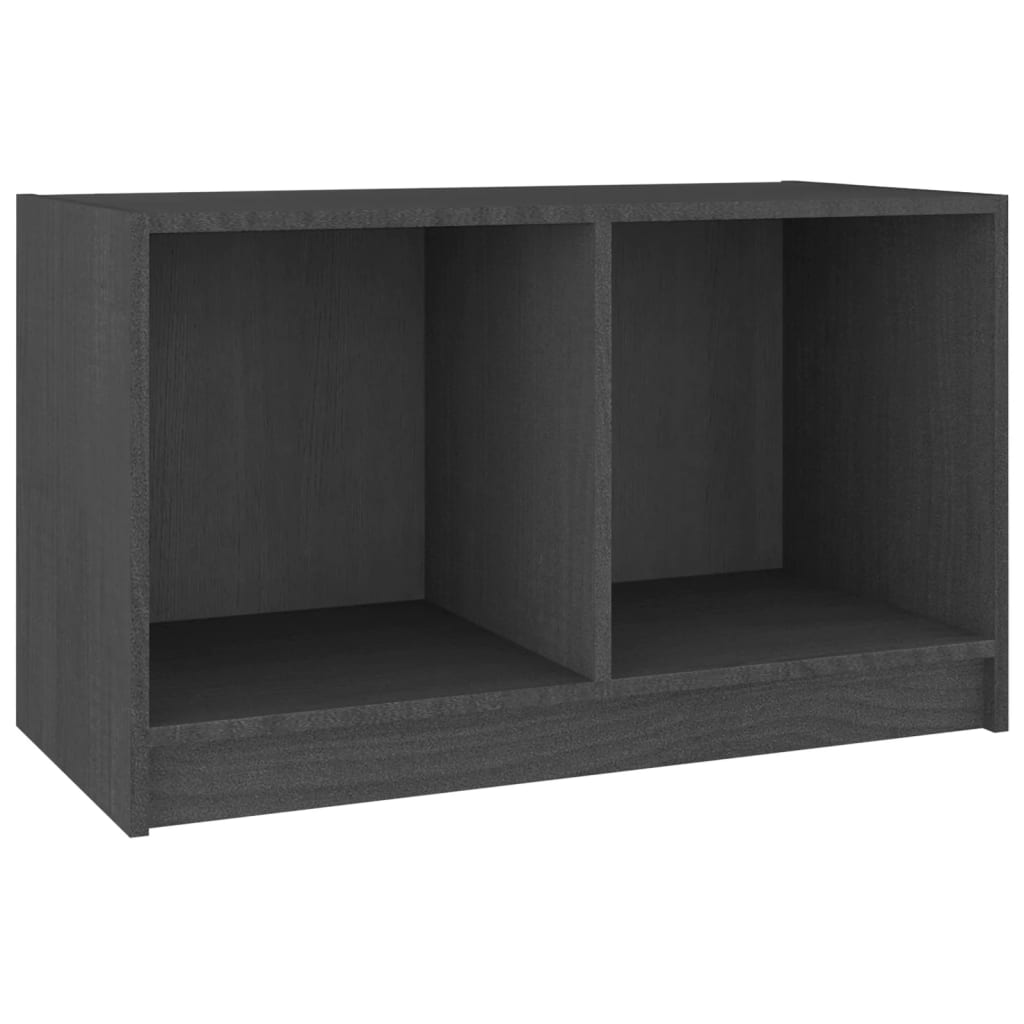 vidaXL Szafka pod telewizor, szara, 70x33x42 cm, lite drewno sosnowe