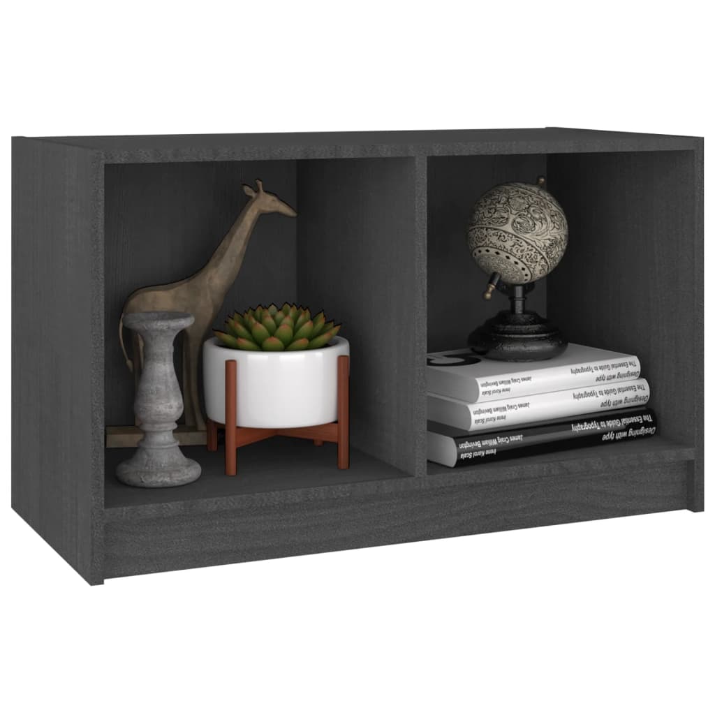 vidaXL Szafka pod telewizor, szara, 70x33x42 cm, lite drewno sosnowe