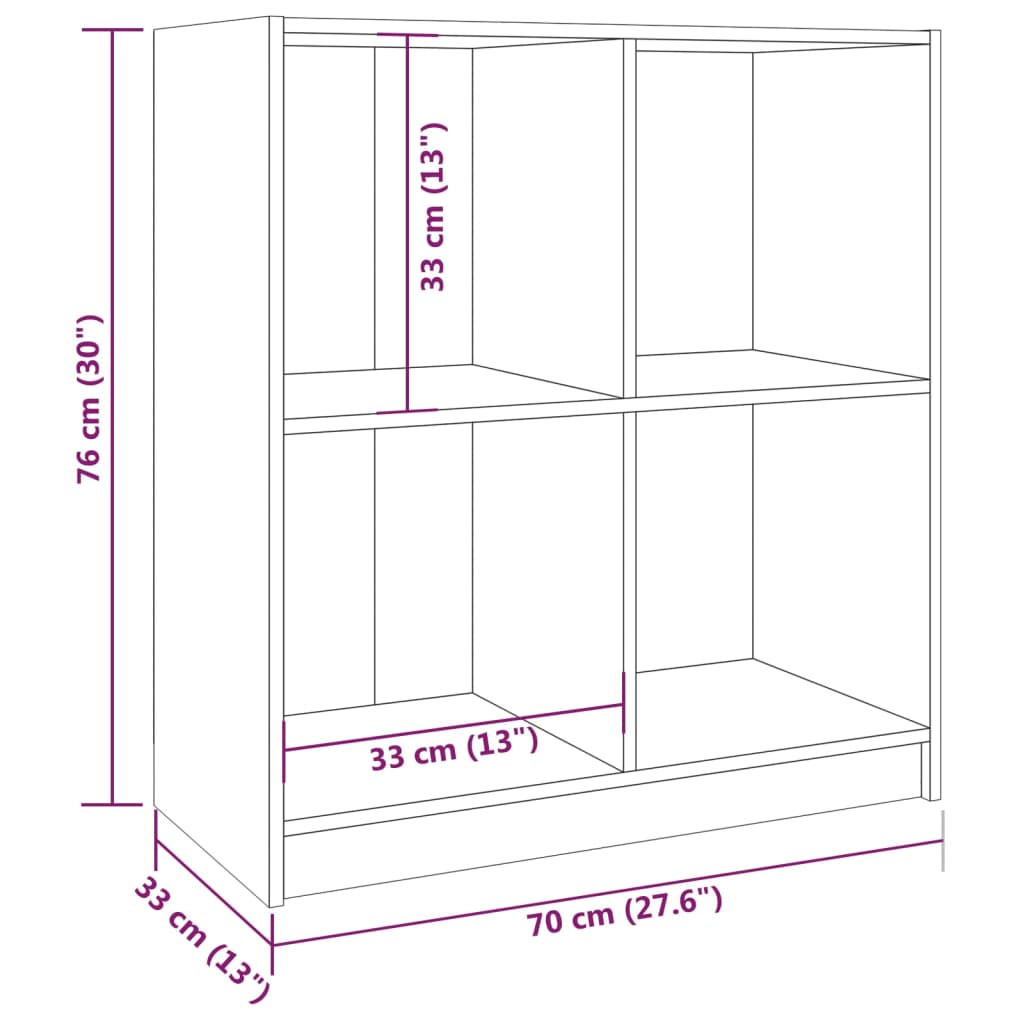 vidaXL Szafka boczna, 70x33x76 cm, lite drewno sosnowe