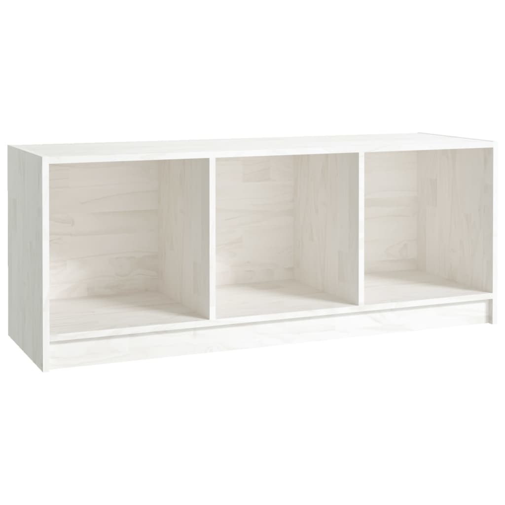 vidaXL Szafka pod telewizor, biała, 104x33x41 cm, lite drewno sosnowe