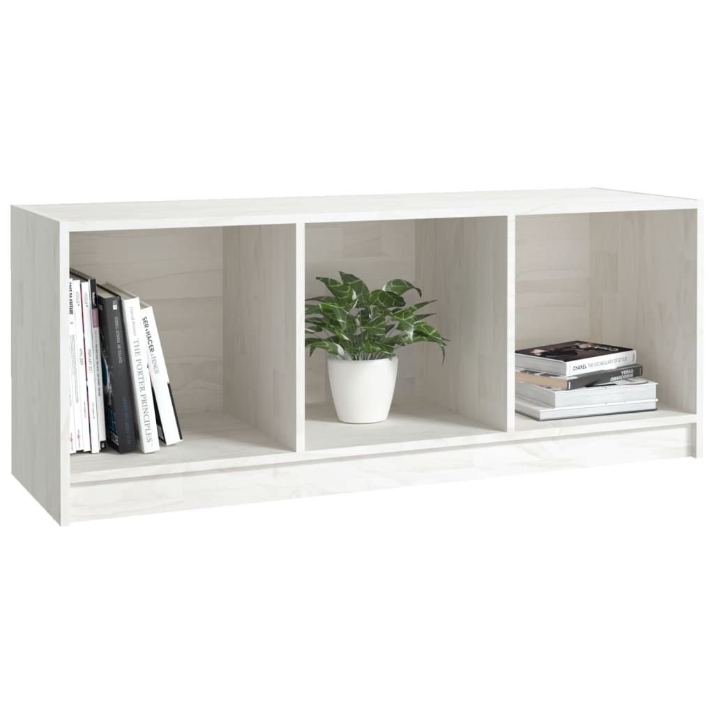 vidaXL Szafka pod telewizor, biała, 104x33x41 cm, lite drewno sosnowe