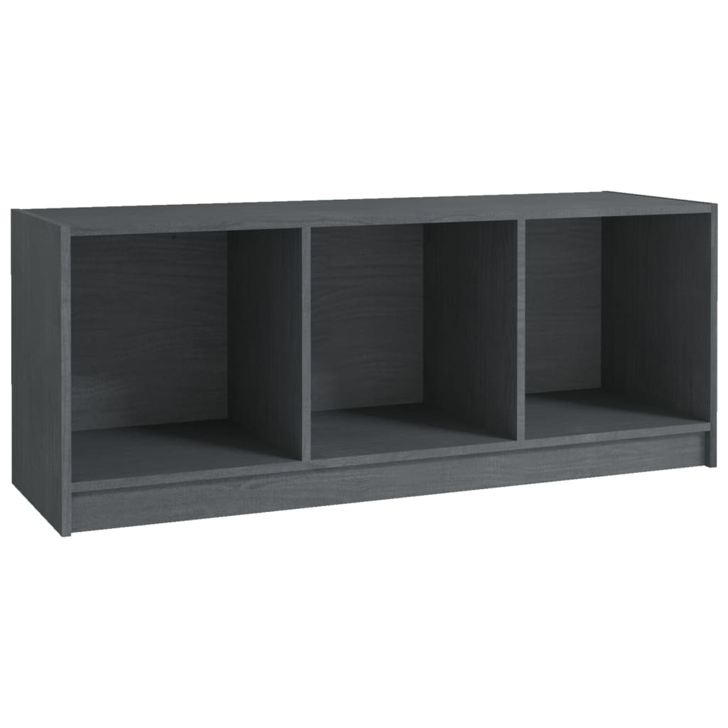 vidaXL Szafka pod telewizor, szara, 104x33x41 cm, lite drewno sosnowe