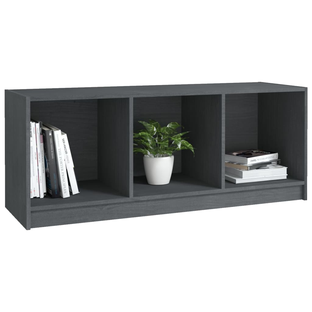 vidaXL Szafka pod telewizor, szara, 104x33x41 cm, lite drewno sosnowe
